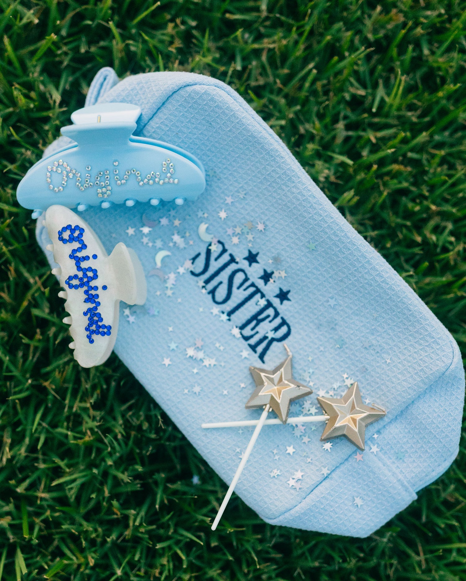 Waffle Makeup Pouch - Powder Blue
